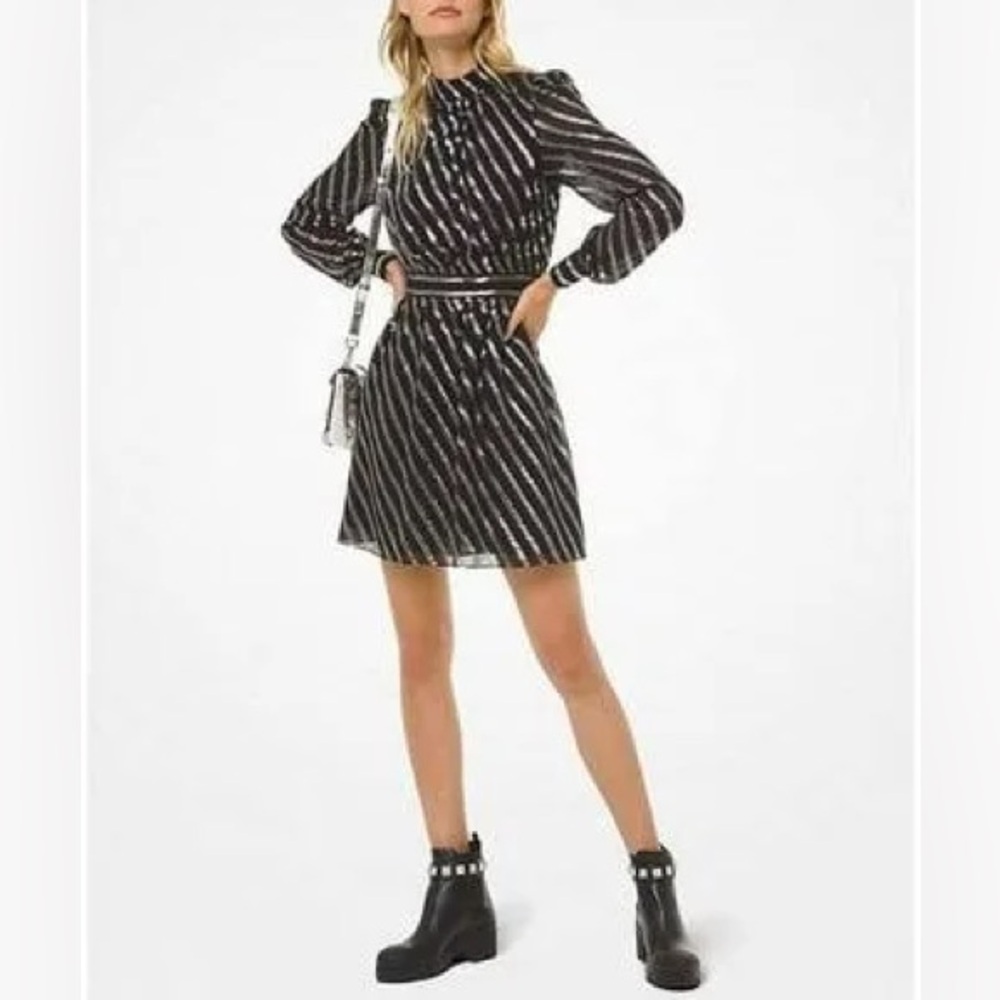 Michael Kors Sequined Stripe Dress